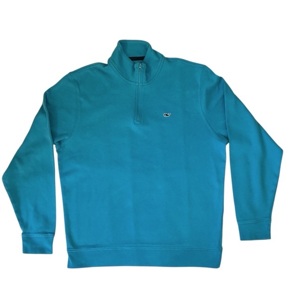 Vineyard Vines Men's Saltwater Aqua Teal Blue Zip-Up Sweater Sweatshirt Medium - Picture 15 of 15